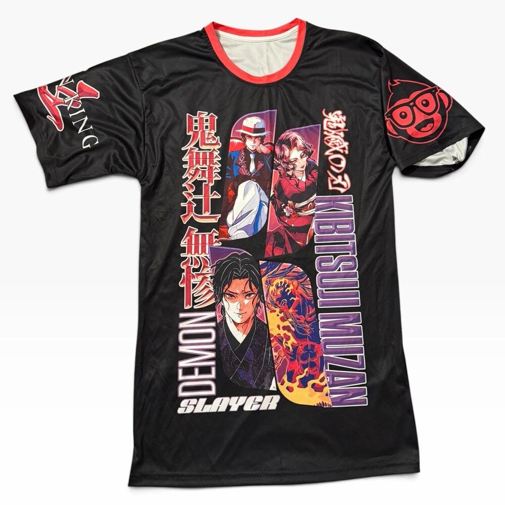 Anime Ape Muzan Kibutsuji Demon Slayer Shirt Mens Small NWT All Over Print